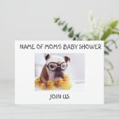 INVITATION BULLDOG ET DUCKIES EN CAOUTCHOUC BABY SHOWER INVIT (Debout devant)