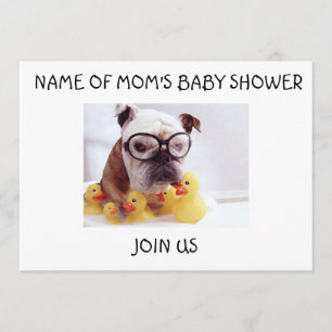 INVITATION BULLDOG ET DUCKIES EN CAOUTCHOUC BABY SHOWER INVIT