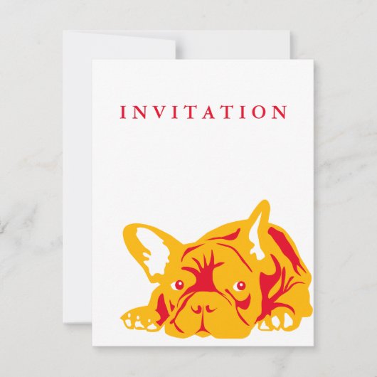 Invitation Bulldog français rouge (Devant)