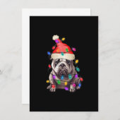 Invitation Bulldog Père Noël Christmas Tree Lights Xmas Boys (Devant / Derrière)