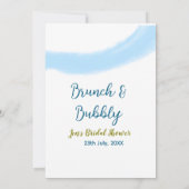Invitation Bulle d'aquarelle dorée bleue et thème de mariage  (Dos)