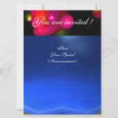 Invitation BULLE DE QUANTUM MONOGRAMME rouge bleu (Dos)