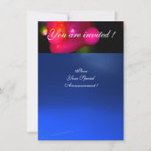 Invitation BULLE DE QUANTUM MONOGRAMME rouge bleu (Dos)