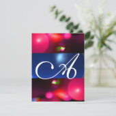 Invitation BULLE DE QUANTUM MONOGRAMME rouge bleu (Debout devant)