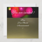 Invitation BULLE DE QUANTUM MONOGRAMME rouge gris (Dos)