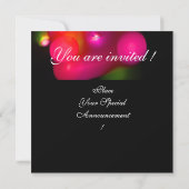 Invitation BULLE DE QUANTUM MONOGRAMME rouge noir rose (Dos)