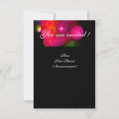 Invitation BULLE DE QUANTUM MONOGRAMME rouge noir rose rsvp (Dos)