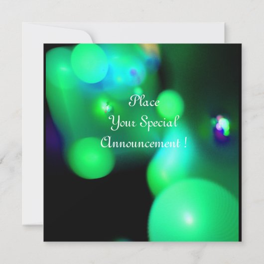 Invitation BULLE DE QUANTUM MONOGRAMME vert noir (Dos)