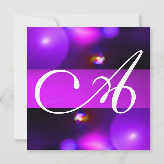 Invitation BULLE DE QUANTUM MONOGRAMME violet (Devant)