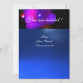Invitation BULLE DE QUANTUM MONOGRAMME violet bleu (Dos)