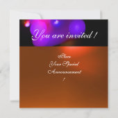 Invitation BULLE DE QUANTUM MONOGRAMME violet orange (Dos)