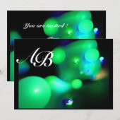 Invitation BULLE DE QUANTUM noir vert (Devant / Derrière)