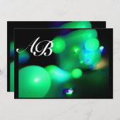 Invitation BULLE DE QUANTUME vert noir (Devant / Derrière)