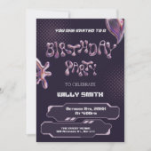 Invitation Bulle métallisée violette Y2K (Devant)