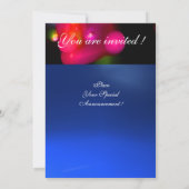 Invitation Bulle quantique monogramme rouge bleu (Dos)