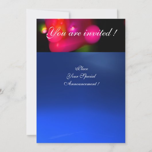 Invitation Bulle quantique monogramme rouge bleu (Dos)