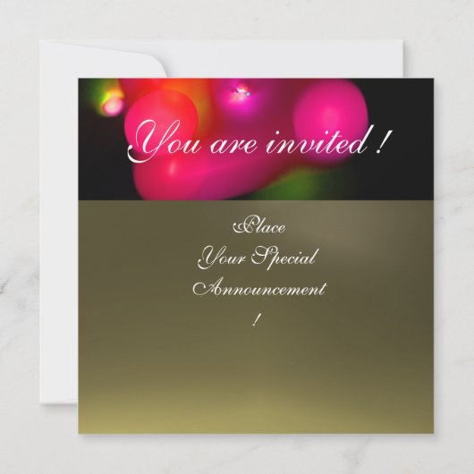 Invitation Bulle quantique monogramme rouge gris (Dos)