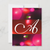 Invitation BULLE QUANTIQUE MONOGRAMME rouge noir rose (Devant)