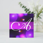 Invitation BULLE QUANTIQUE MONOGRAMME violet (Debout devant)