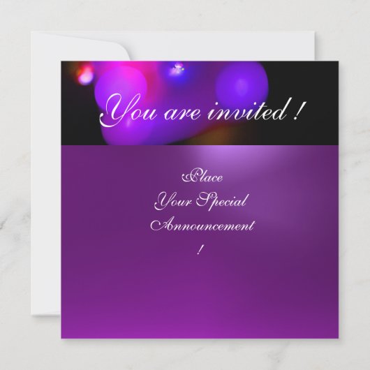 Invitation BULLE QUANTIQUE MONOGRAMME violet (Dos)