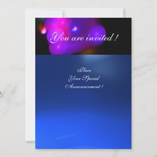 Invitation BULLE QUANTIQUE MONOGRAMME violet bleu (Dos)