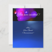 Invitation Bulle quantique monogramme violet bleu (Dos)