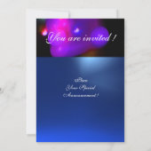 Invitation Bulle quantique monogramme violet bleu (Dos)