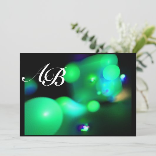 Invitation BULLE QUANTIQUE noir vert (Debout devant)