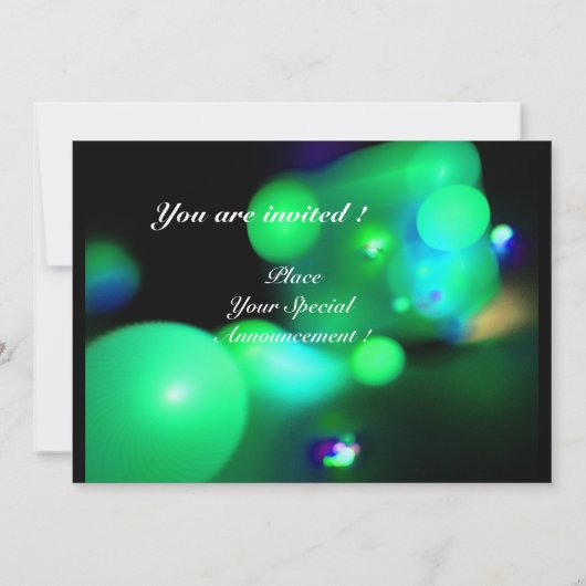 Invitation BULLE QUANTIQUE noir vert (Dos)