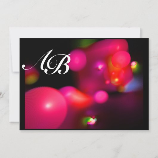 Invitation BULLE QUANTIQUE rouge noir rose (Devant)