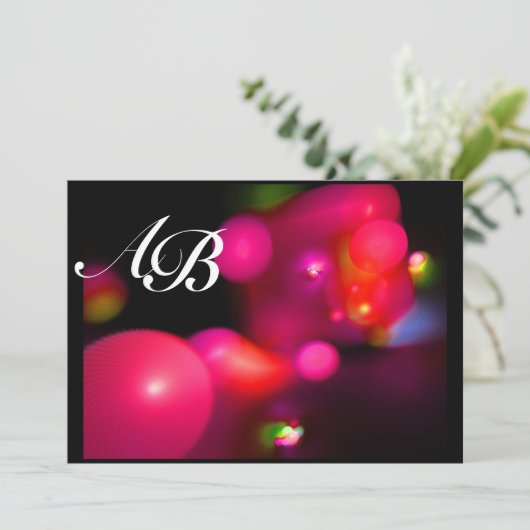 Invitation BULLE QUANTIQUE rouge noir rose (Debout devant)