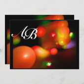 Invitation BULLE QUANTIQUE rouge noir rose (Devant / Derrière)