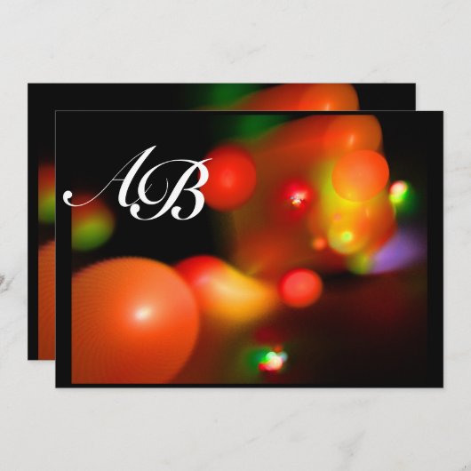 Invitation BULLE QUANTIQUE rouge noir rose (Devant / Derrière)