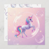 Invitation Bulle Unicorne (Devant / Derrière)