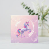 Invitation Bulle Unicorne (Debout devant)