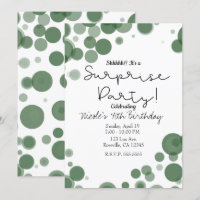 Bulles à pois verts et blancs Fête surprise
