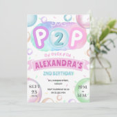 Invitation Bulles Anniversaire Pop On Over Girl 1er 2e 3e 4e (Debout devant)