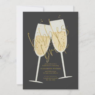 Invitation Bulles avec la Fête des mariées Champagne Bride