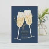 Invitation Bulles avec la Fête des mariées Champagne Bride (Debout devant)