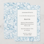 Invitation Bulles Bleues Anniversaire (Devant / Derrière)