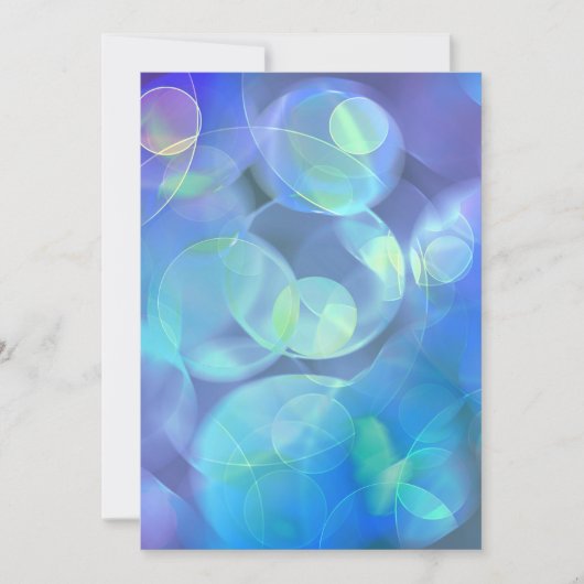 Invitation Bulles bleues modernes Fractal Abstract Design (Devant)