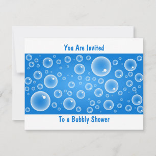 Invitation Bulles Bleues, Vous Êtes Invités, À Une Douche Bub