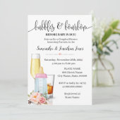 Invitation Bulles & Bourbon avant bébé Baby shower rose dû (Debout devant)