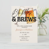 Invitation Bulles Brasserie Bois Rustique Bière pour couples  (Debout devant)