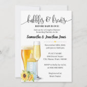 Invitation Bulles & brasseries avant bébé à baby shower jaune (Devant)