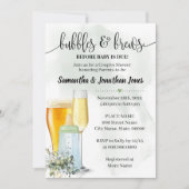 Invitation Bulles & brasseries avant bébé dû douche Eucalyptu (Devant)