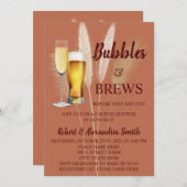 Invitation Bulles & Brews Couples Wedding shower Pampas (Devant / Derrière)