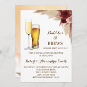 Invitation Bulles & Brews Couples Wedding shower Pampas (Devant / Derrière)