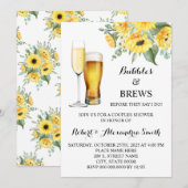 Invitation Bulles & Brews Couples Wedding shower Tournesols (Devant / Derrière)