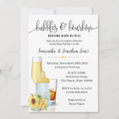 Invitation Bulles & Bris Avant Bébé Dû Sunflower Douche (Devant)